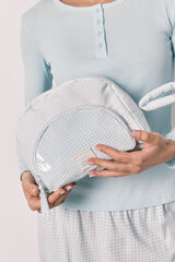 Women'secret Neceser acolchado de cuadros y rayas verde verde