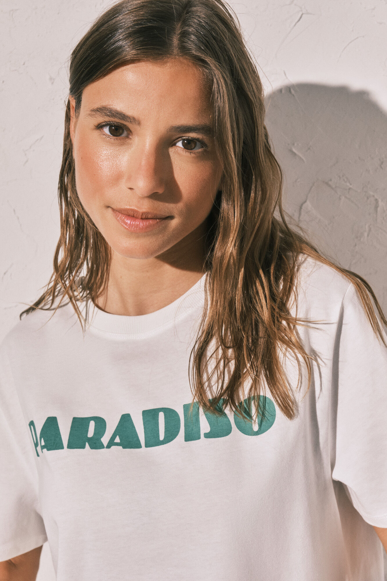 Women'secret Playera oversize de algod&oacute;n blanco