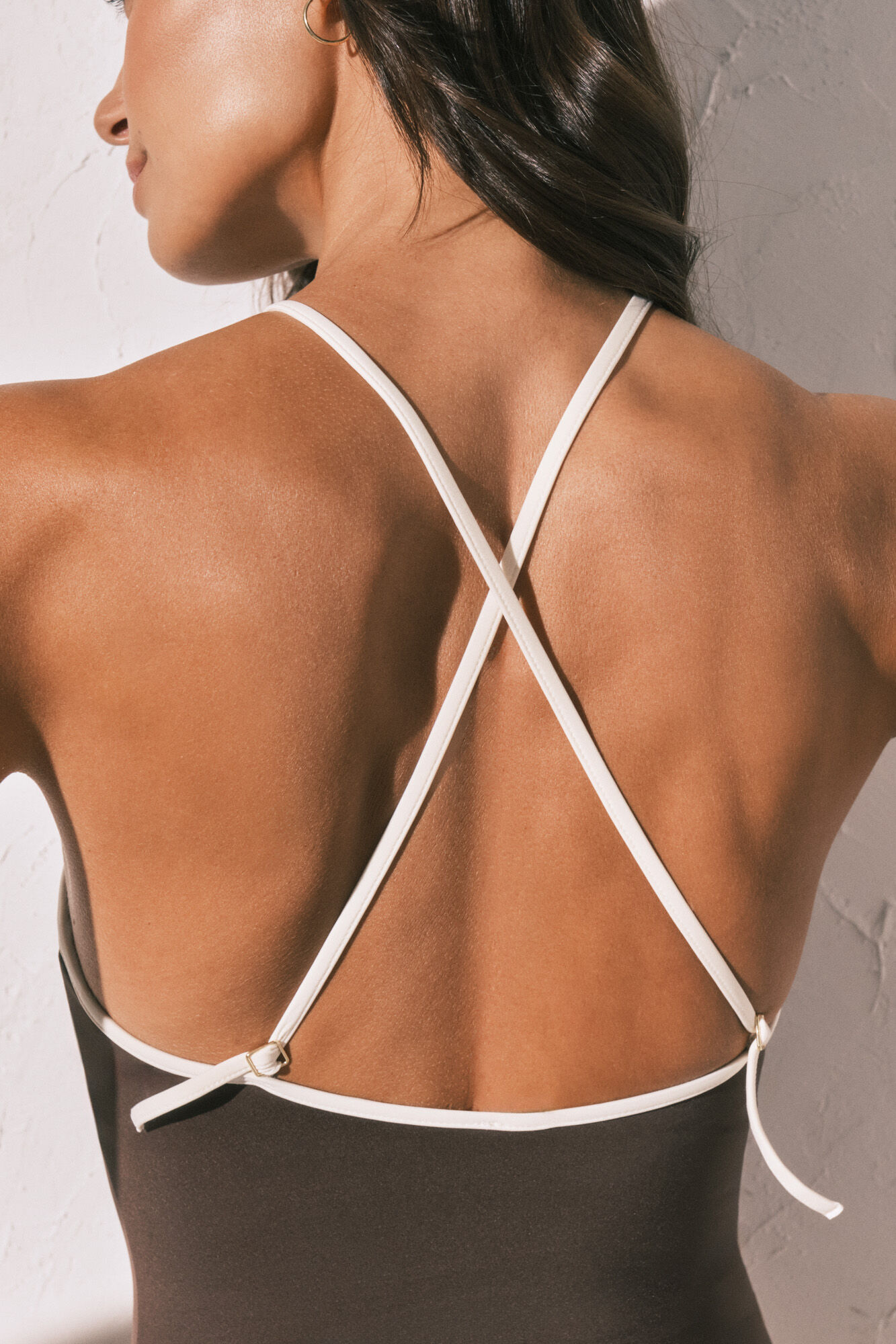 Women'secret Traje de ba&ntilde;o modelador halter marr&oacute;n caf&eacute;