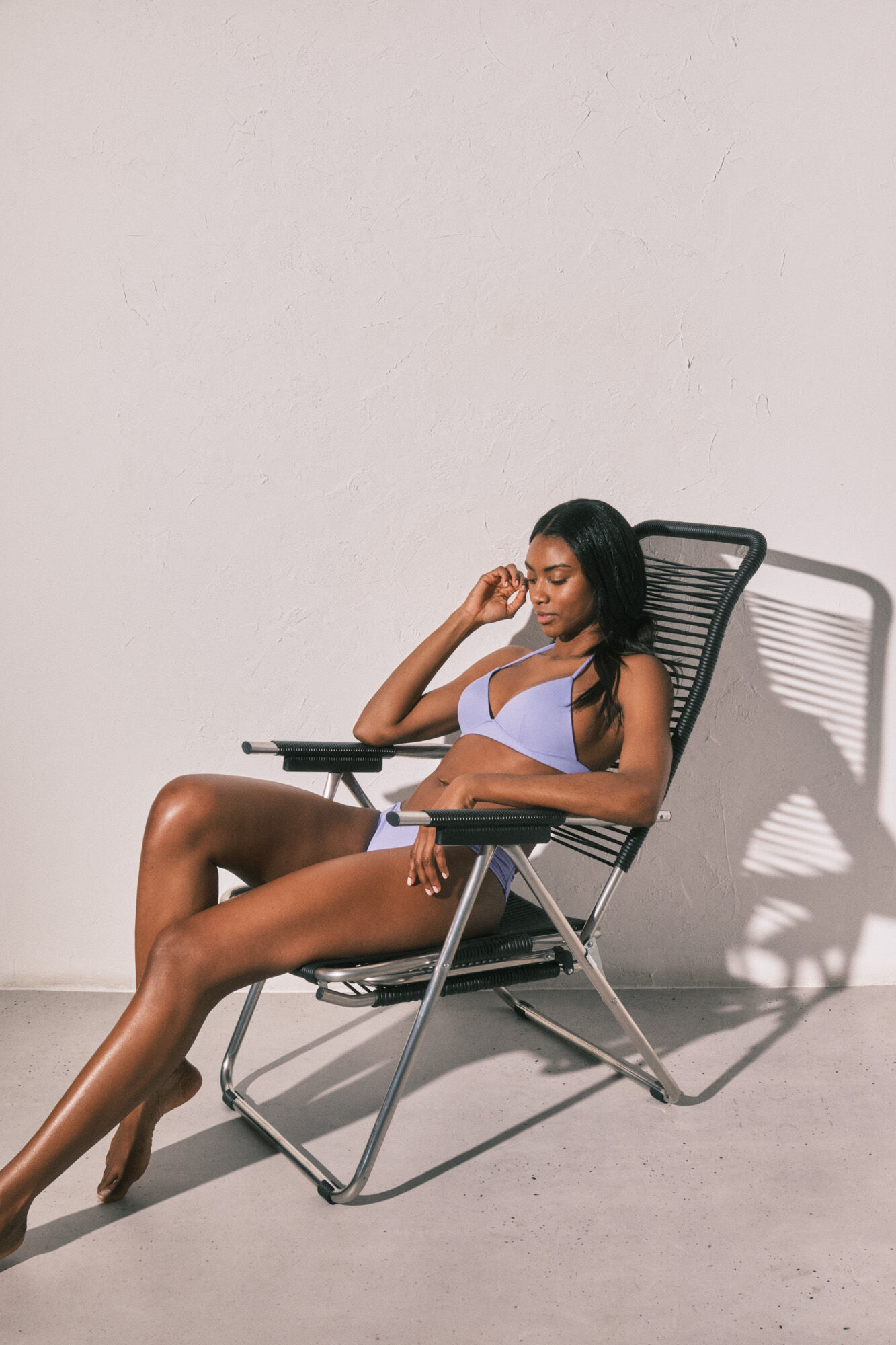 Women'secret Top bikini triangular copa fija lila morado/lila