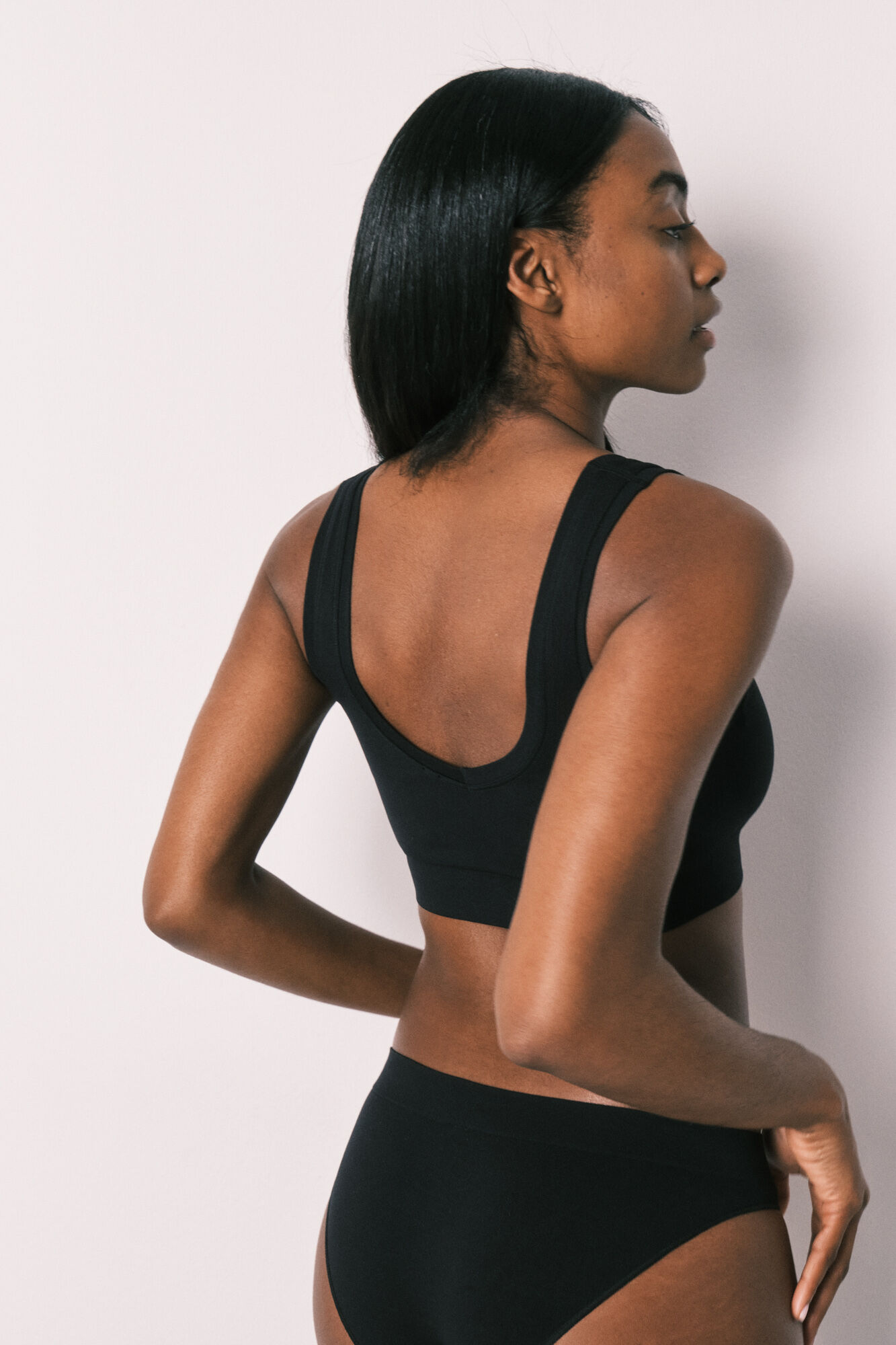 Women'secret COZY Top sin costuras negro  negro