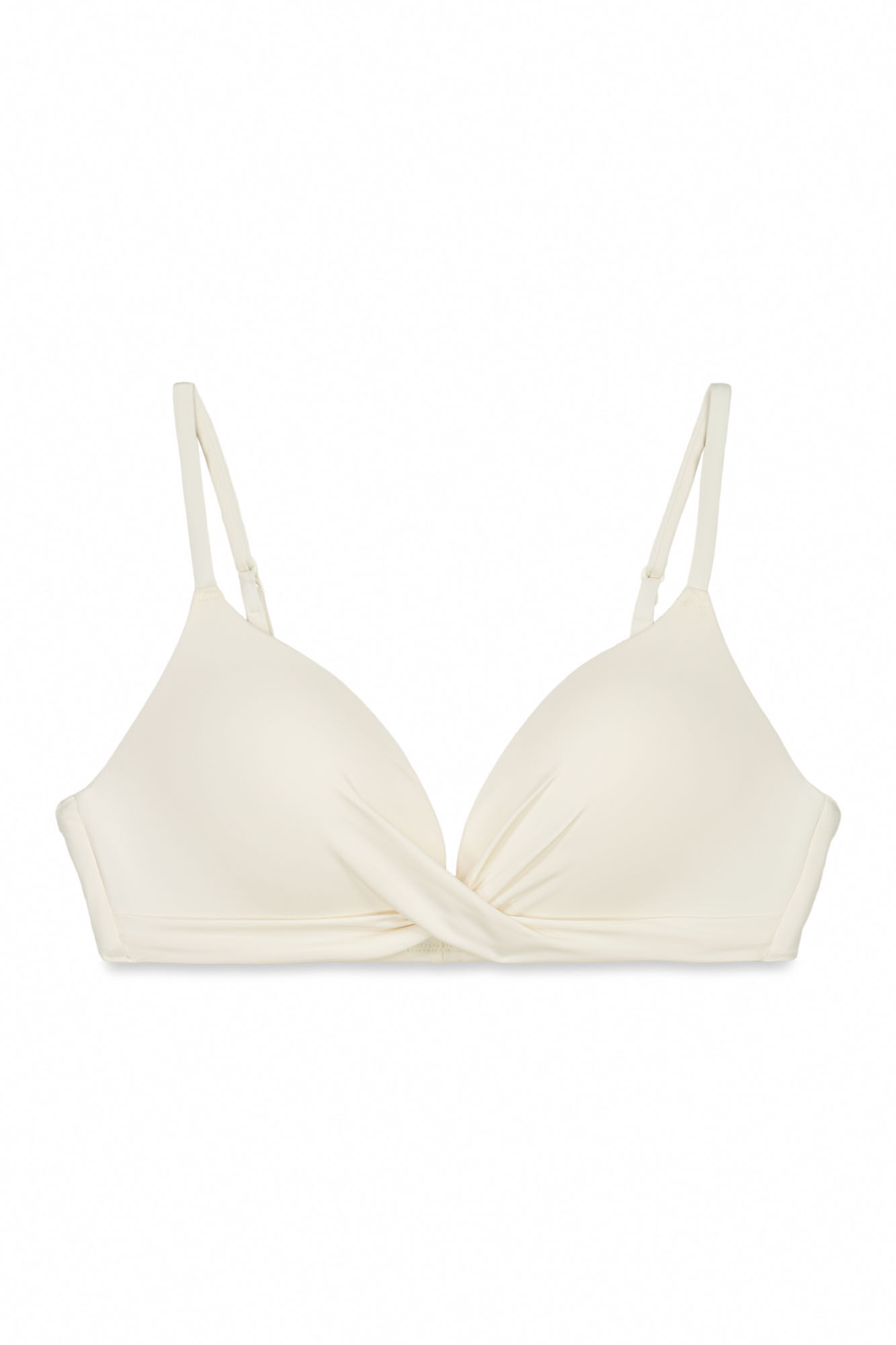 Women'secret Top de bikini cruzado push up blanco marfil