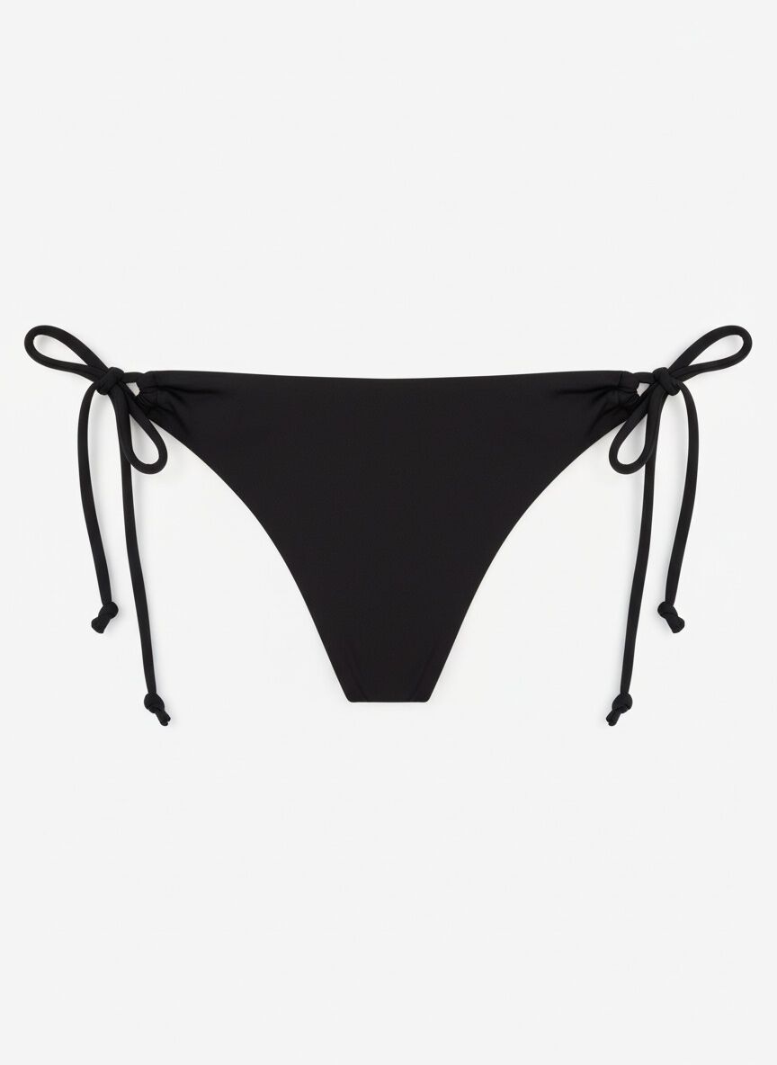 Women'secret Panty de bikini cl&aacute;sica lazo lateral negra negro