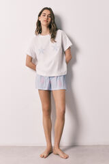 Women'secret Pijama corta de algod&oacute;n Family Collection azul