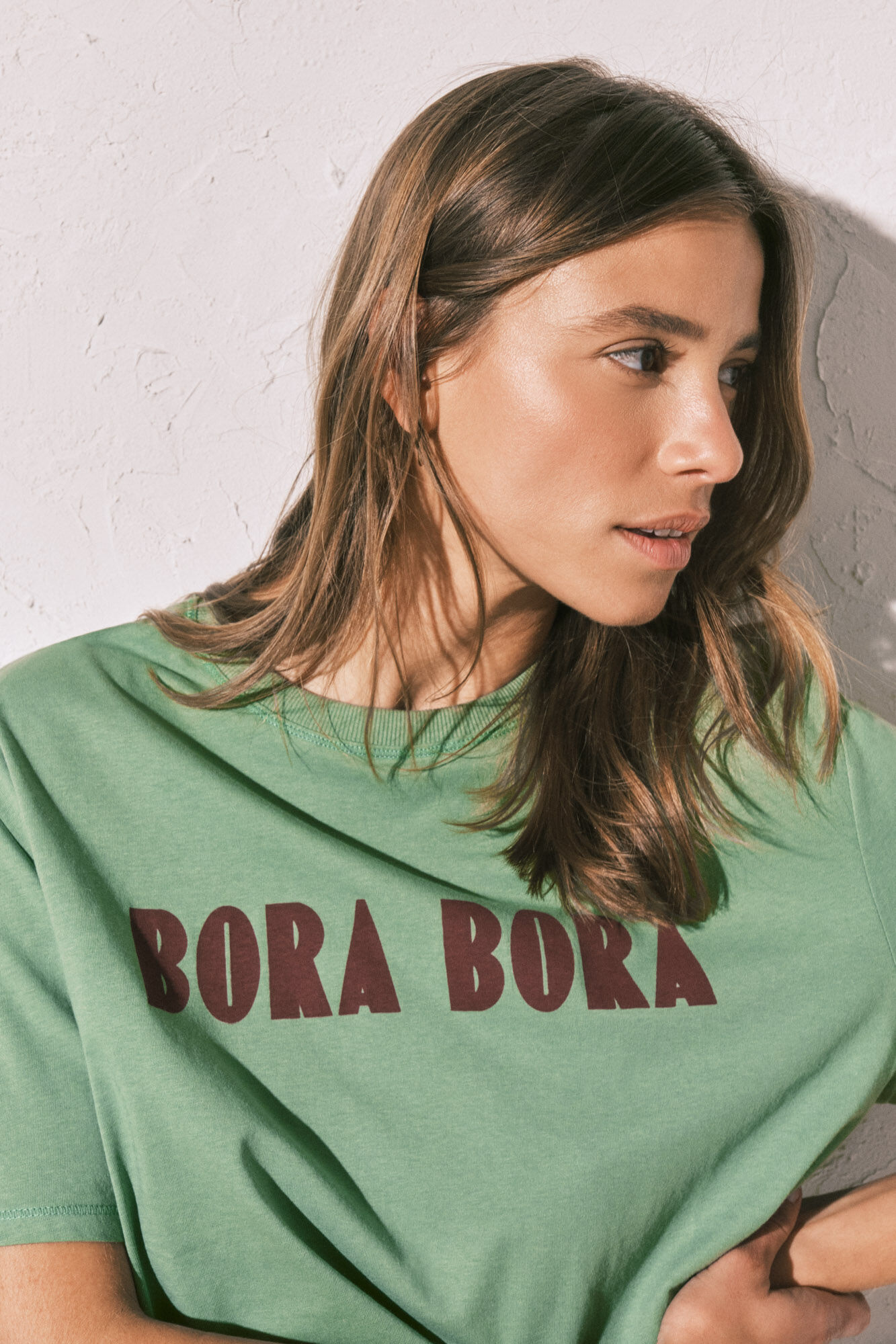 Women'secret Playera oversize de algod&oacute;n verde verde
