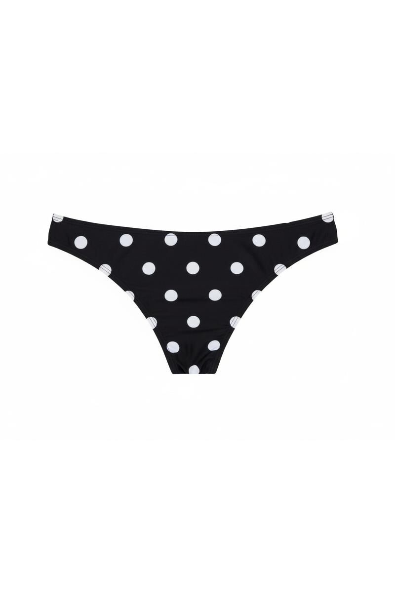 Women'secret Panty de bikini cl&aacute;sica estampado de puntos negro negro