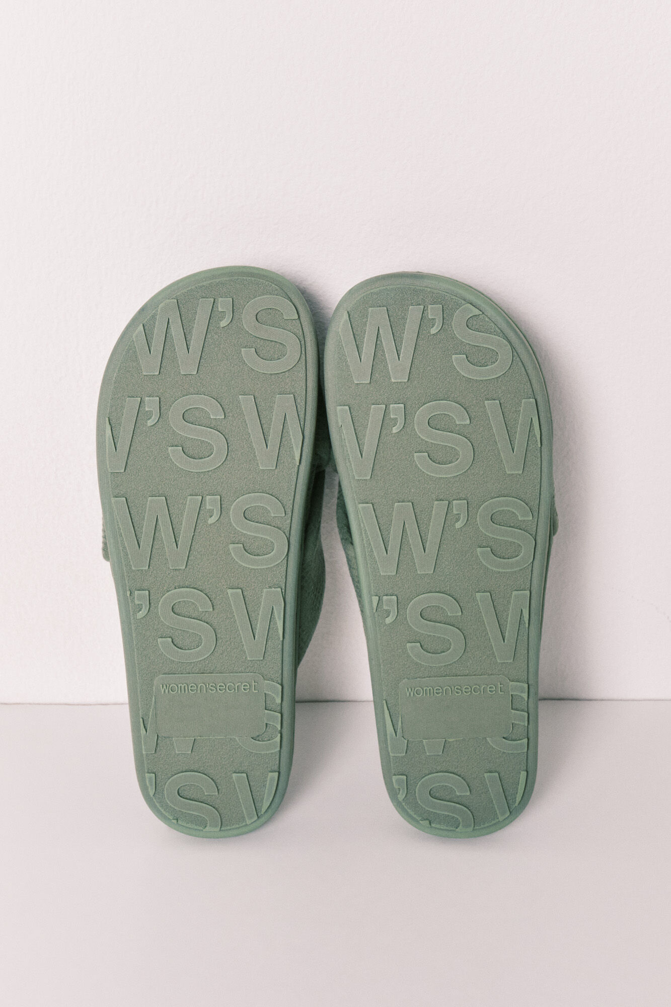 Women'secret Zapatillas de casa de nudo verde kaki
