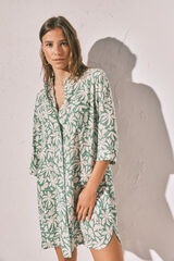 Women'secret Playera de dormir corta estampada verde