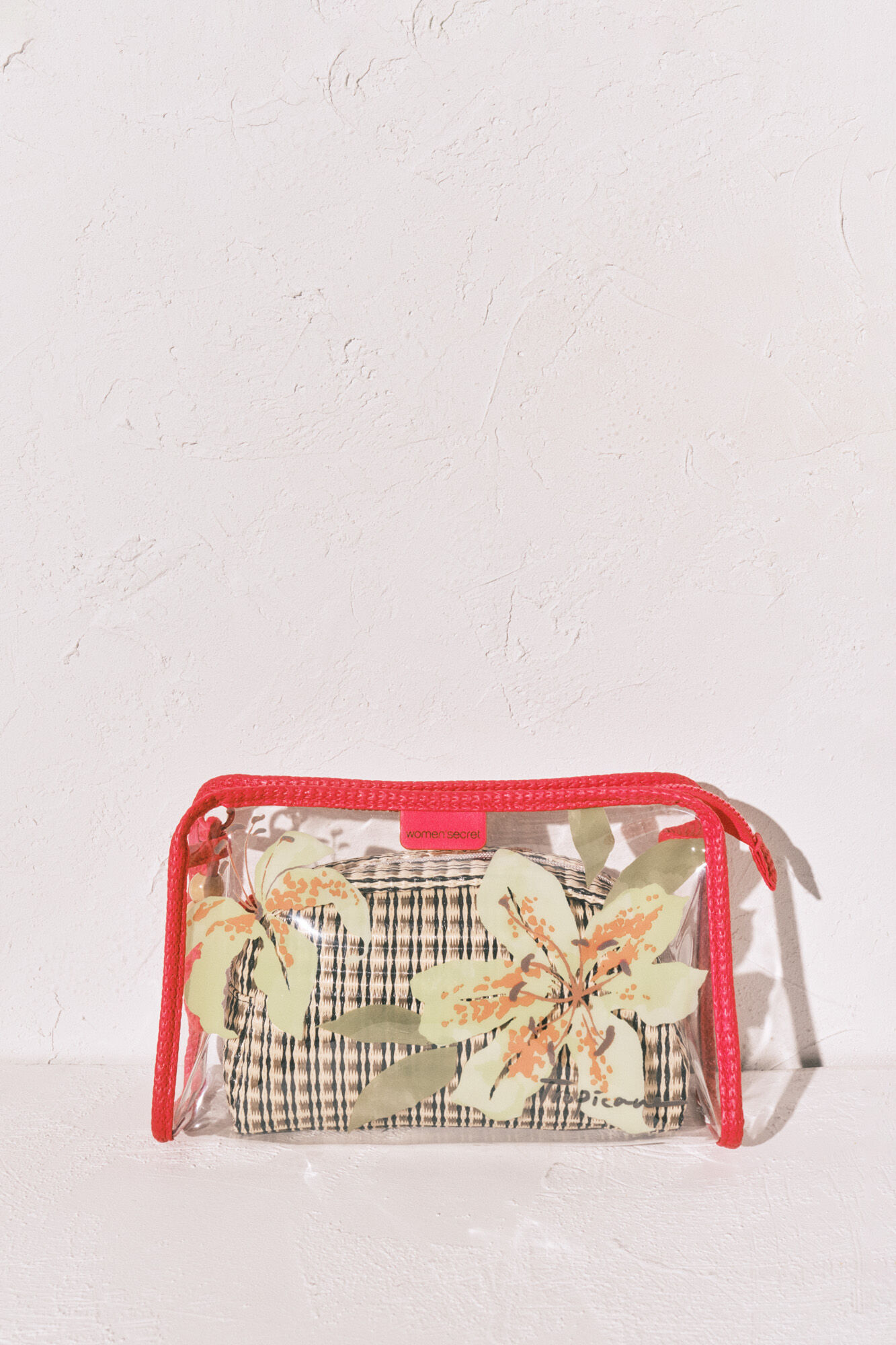 Women'secret Pack neceseres transparente y rafia estampado