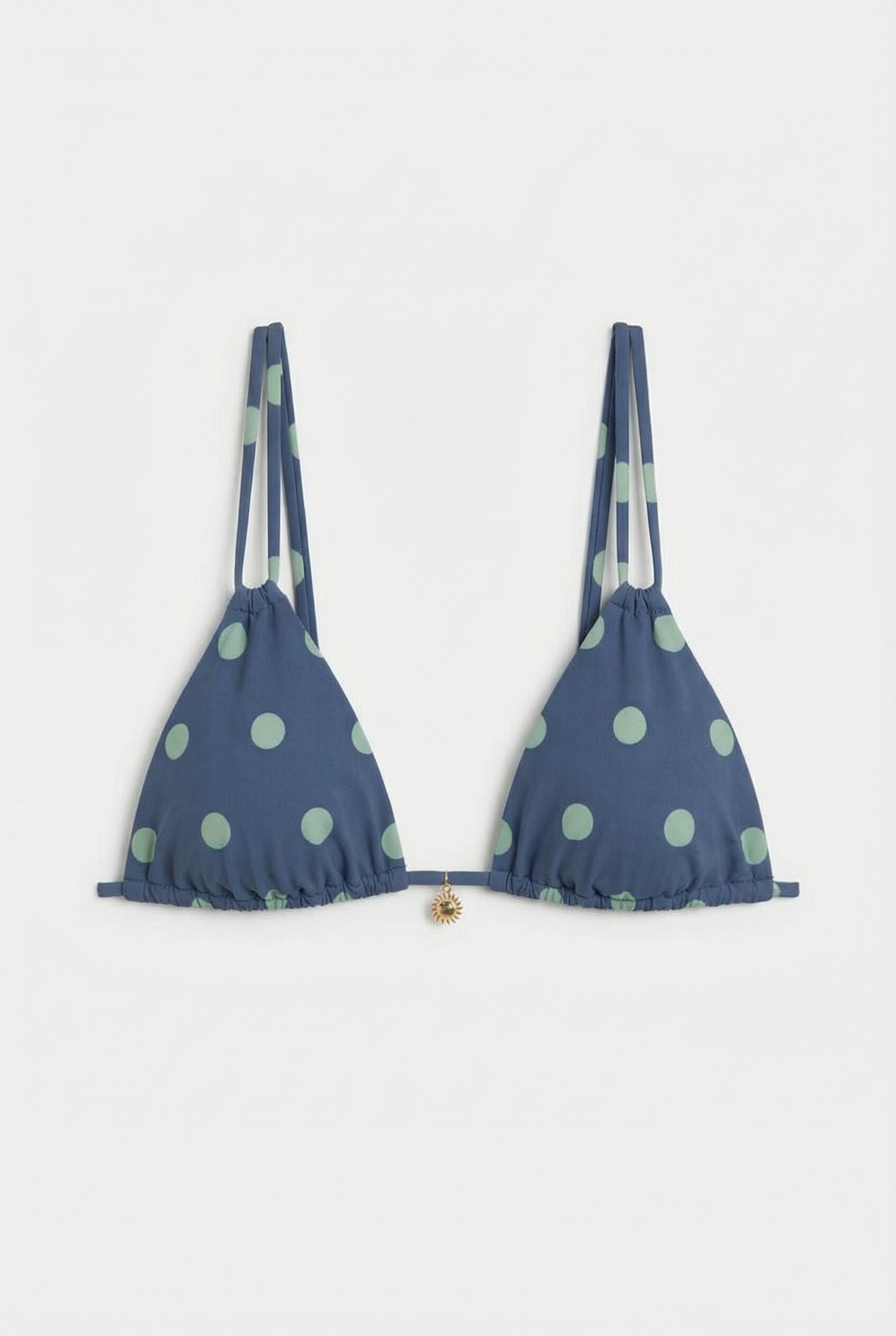 Women'secret Top de bikini triangular estampado de puntos azul estampado