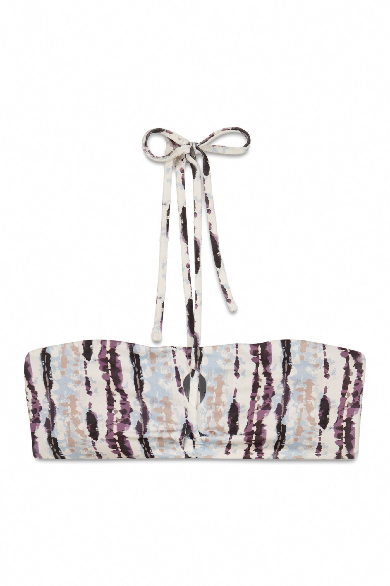 Women'secret Top bikini bandeau estampado Tie Dye caf&eacute; estampado