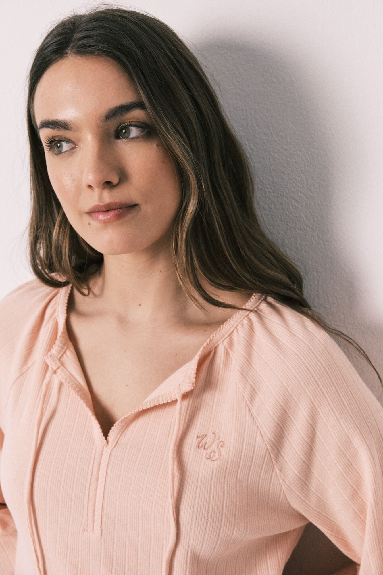 Women'secret Camis&oacute;n midi acanalado de algod&oacute;n rosa