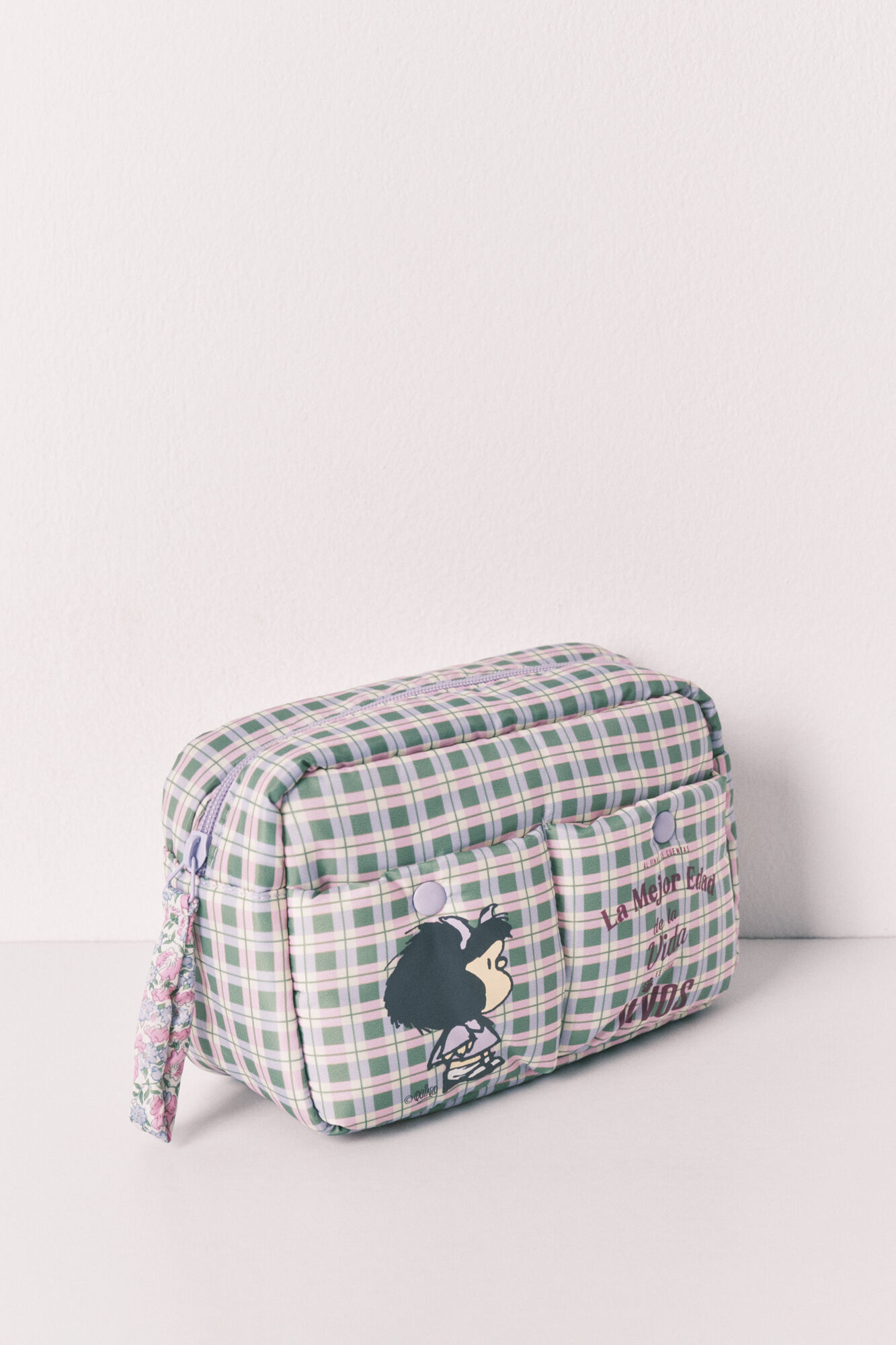 Women'secret Neceser mediano de cuadros Mafalda rosa