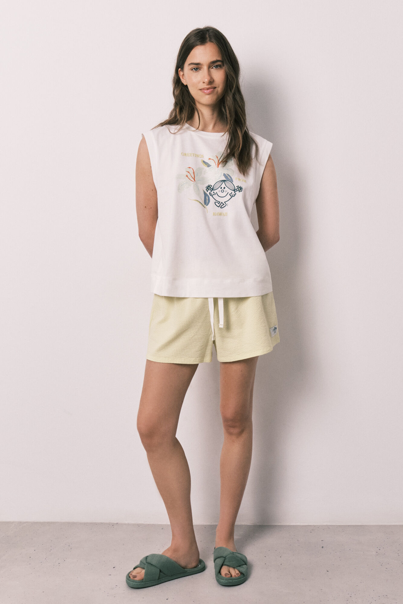 Women'secret Pijama corta sin mangas Little Miss&trade; marfil