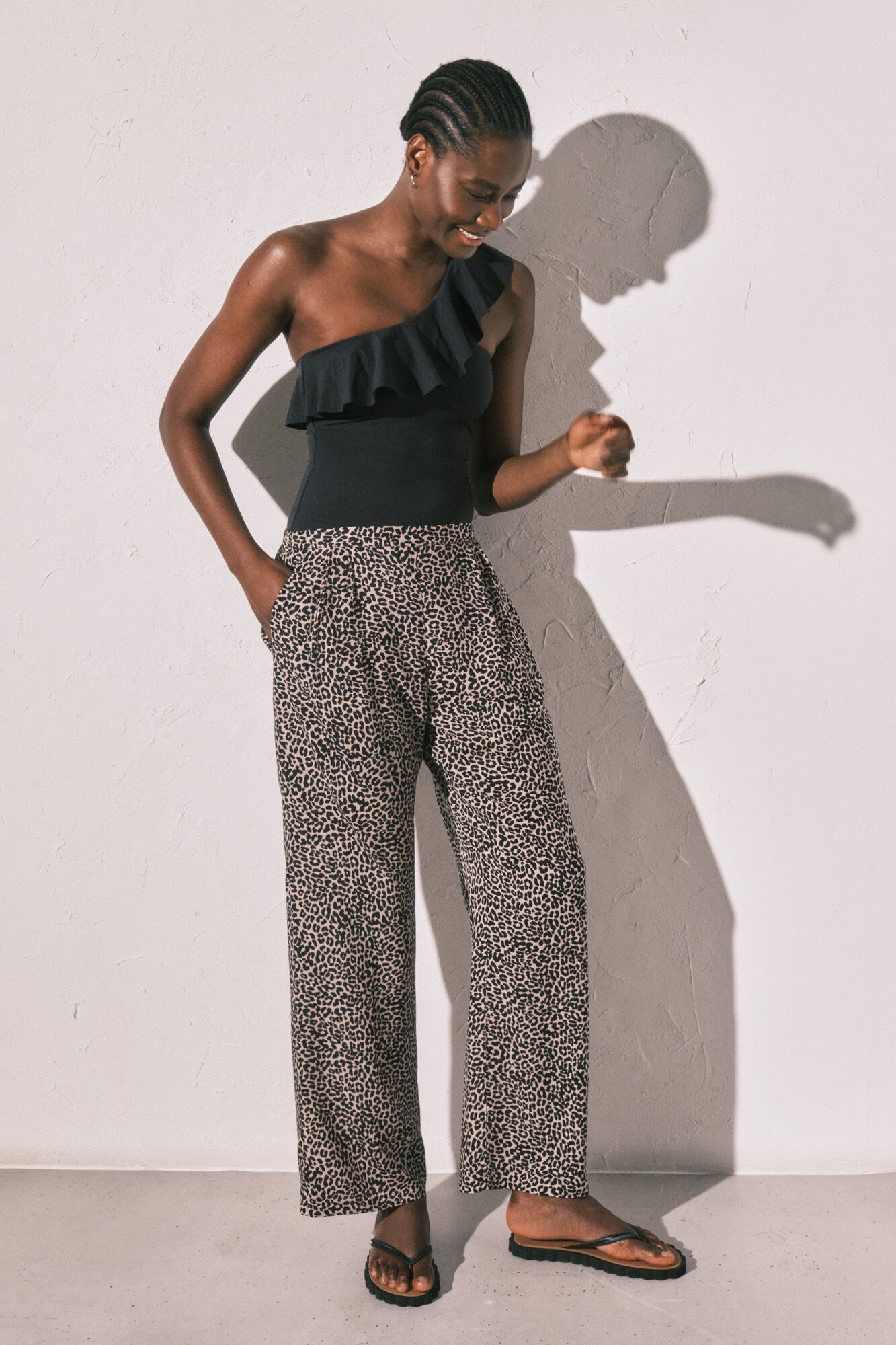 Women'secret Pantal&oacute;n fluido animal print blanco