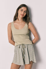 Women'secret Pijama corta de algod&oacute;n verde kaki