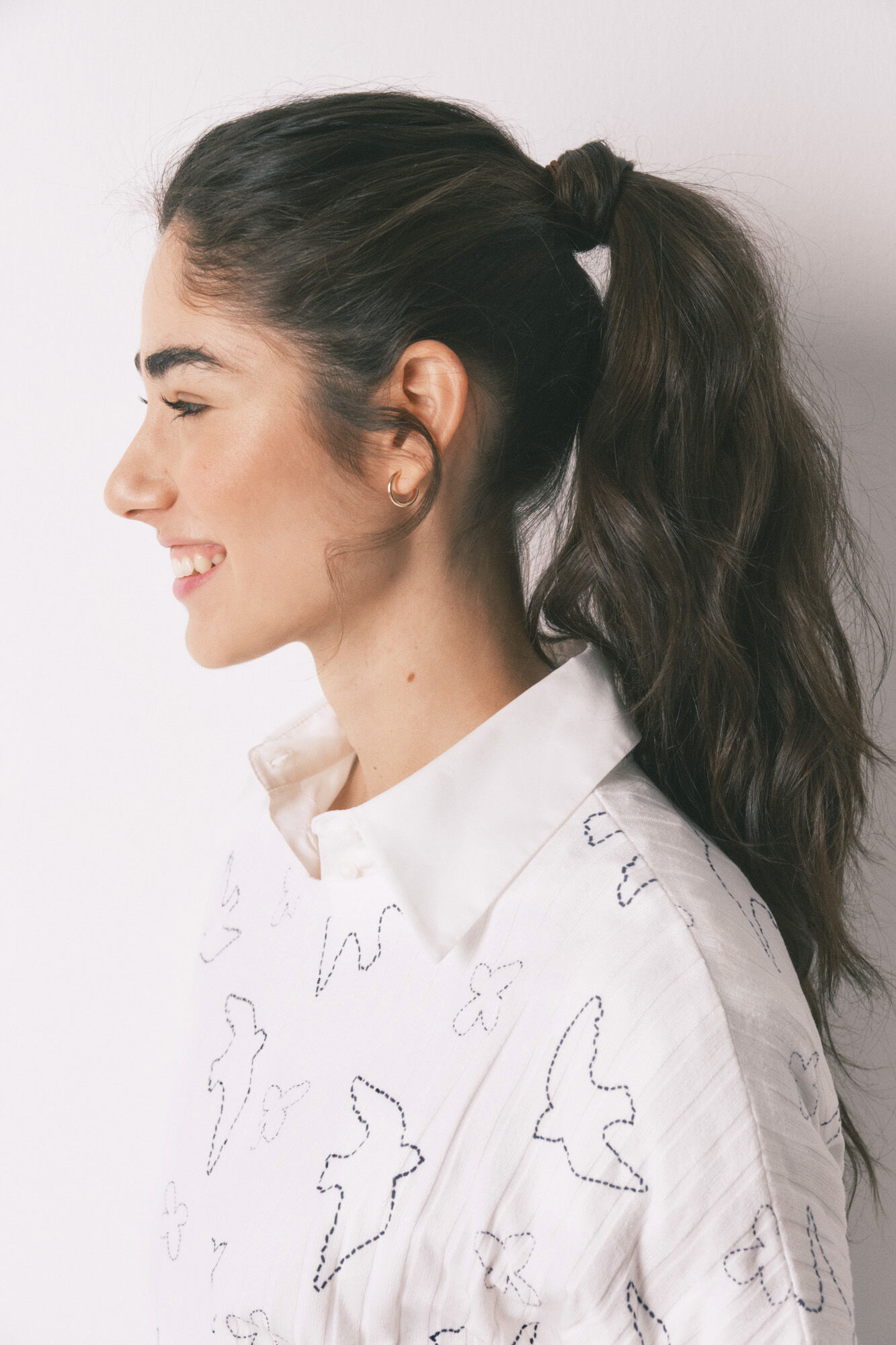 Women'secret Pijama larga acanalada con estampado de p&aacute;jaros blanco blanco