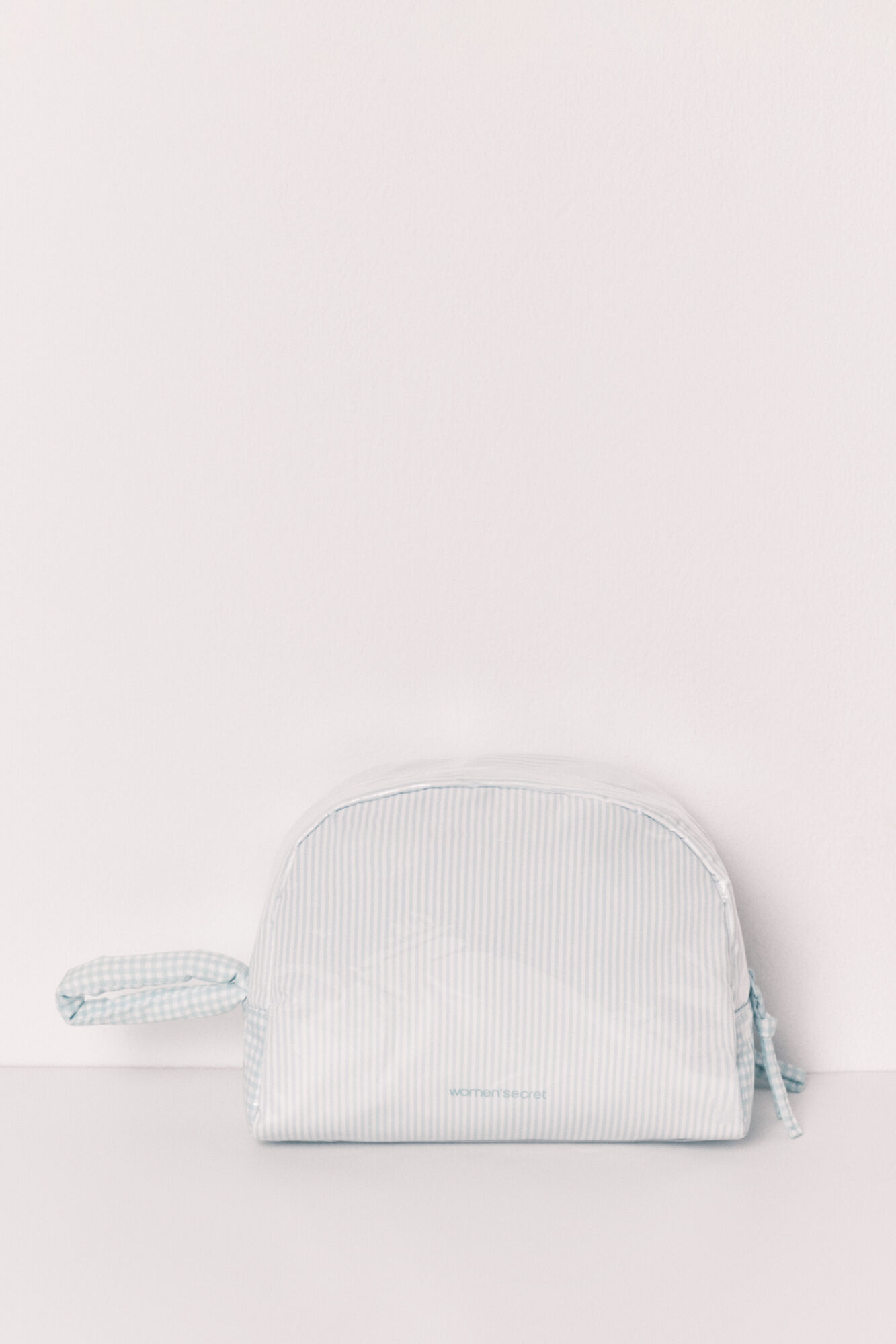 Women'secret Neceser acolchado de cuadros y rayas verde verde