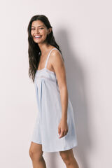 Women'secret Camis&oacute;n corto de algod&oacute;n con encaje azul azul
