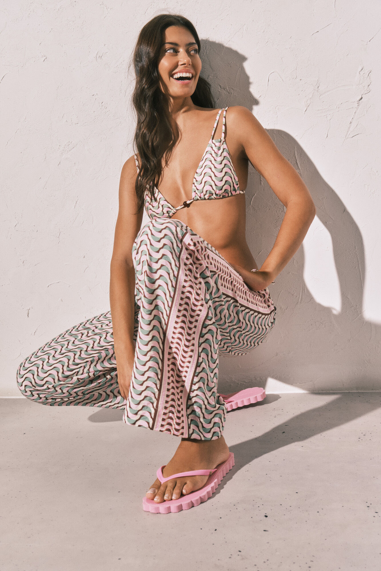 Women'secret Pantal&oacute;n largo estampado geom&eacute;trico estampado