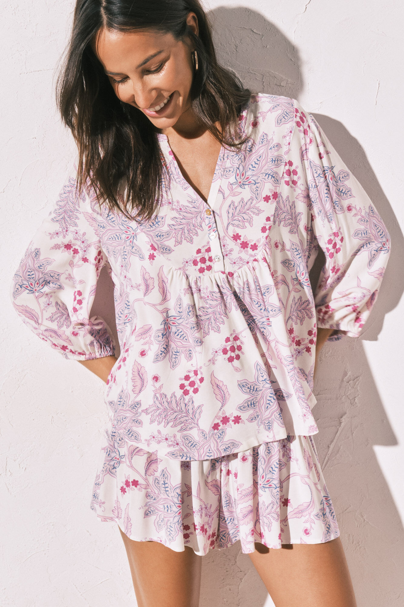 Women'secret Conjunto de falda y playera de dormir estampadas estampado
