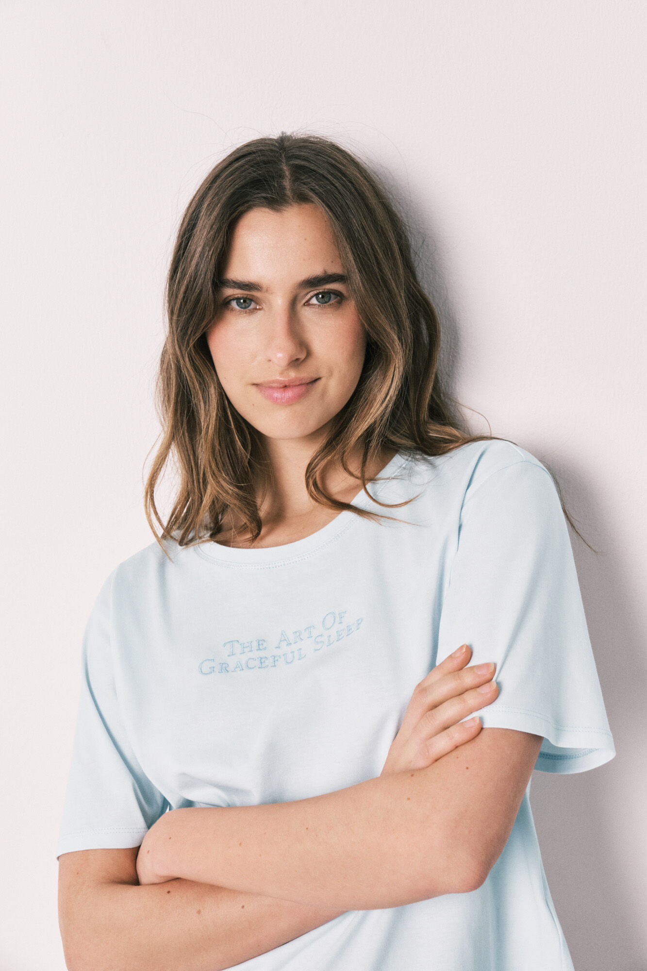 Women'secret Pijama larga azul estampado a cuadros azul