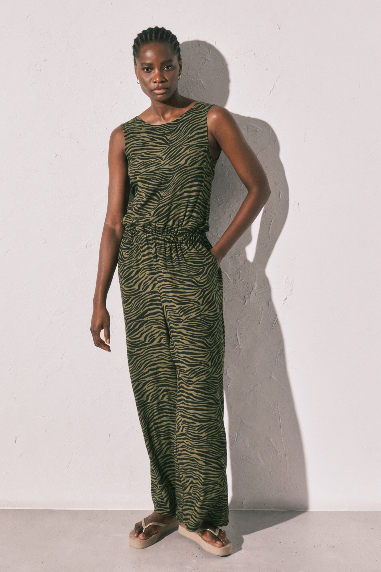 Women'secret Jumpsuit largo animal print negro