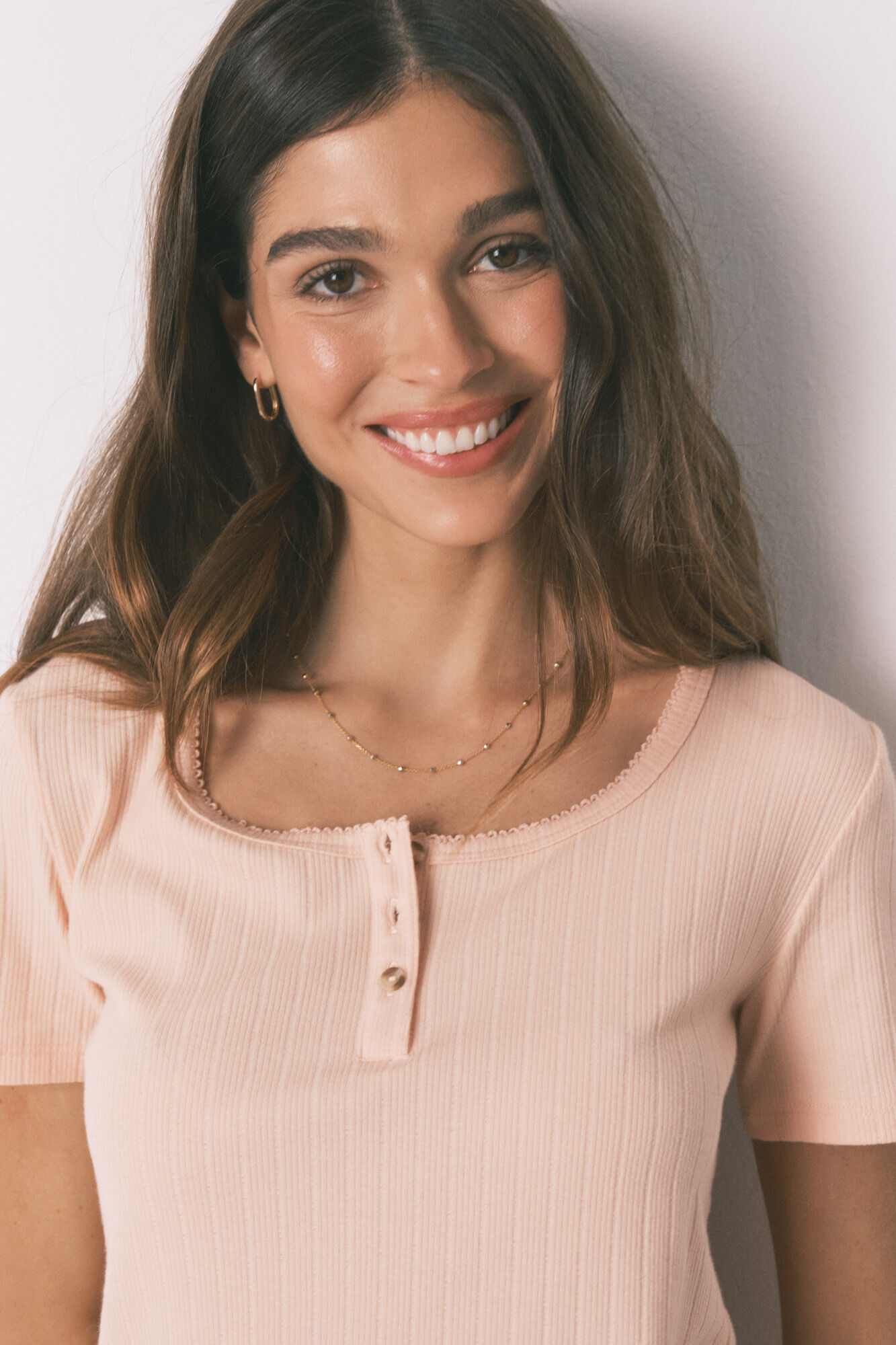 Women'secret Pijama Capri estampada de algod&oacute;n rosa y amarillo naranja