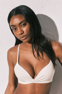 Women'secret Top de bikini cruzado push up blanco