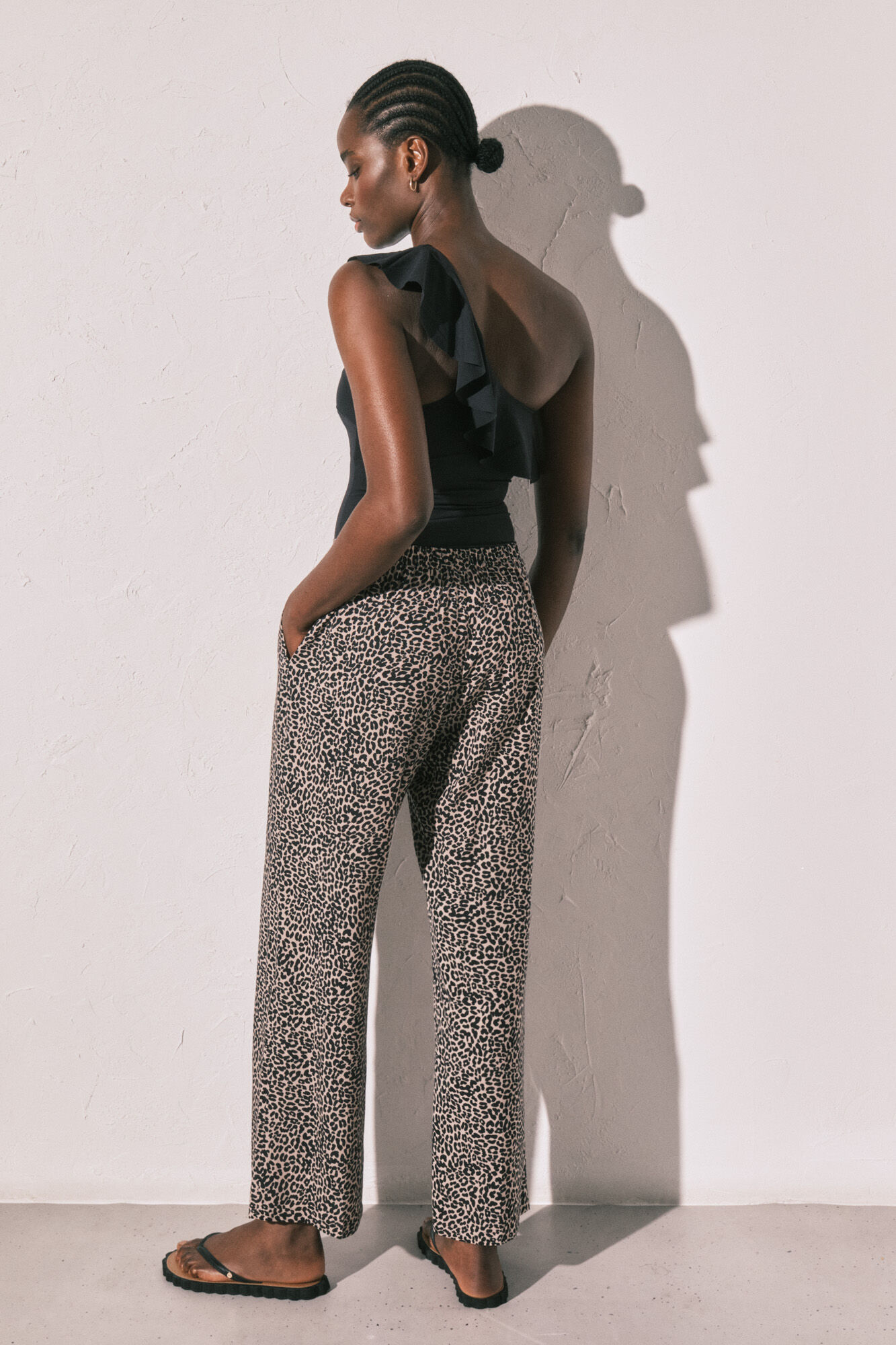 Women'secret Pantal&oacute;n fluido animal print blanco