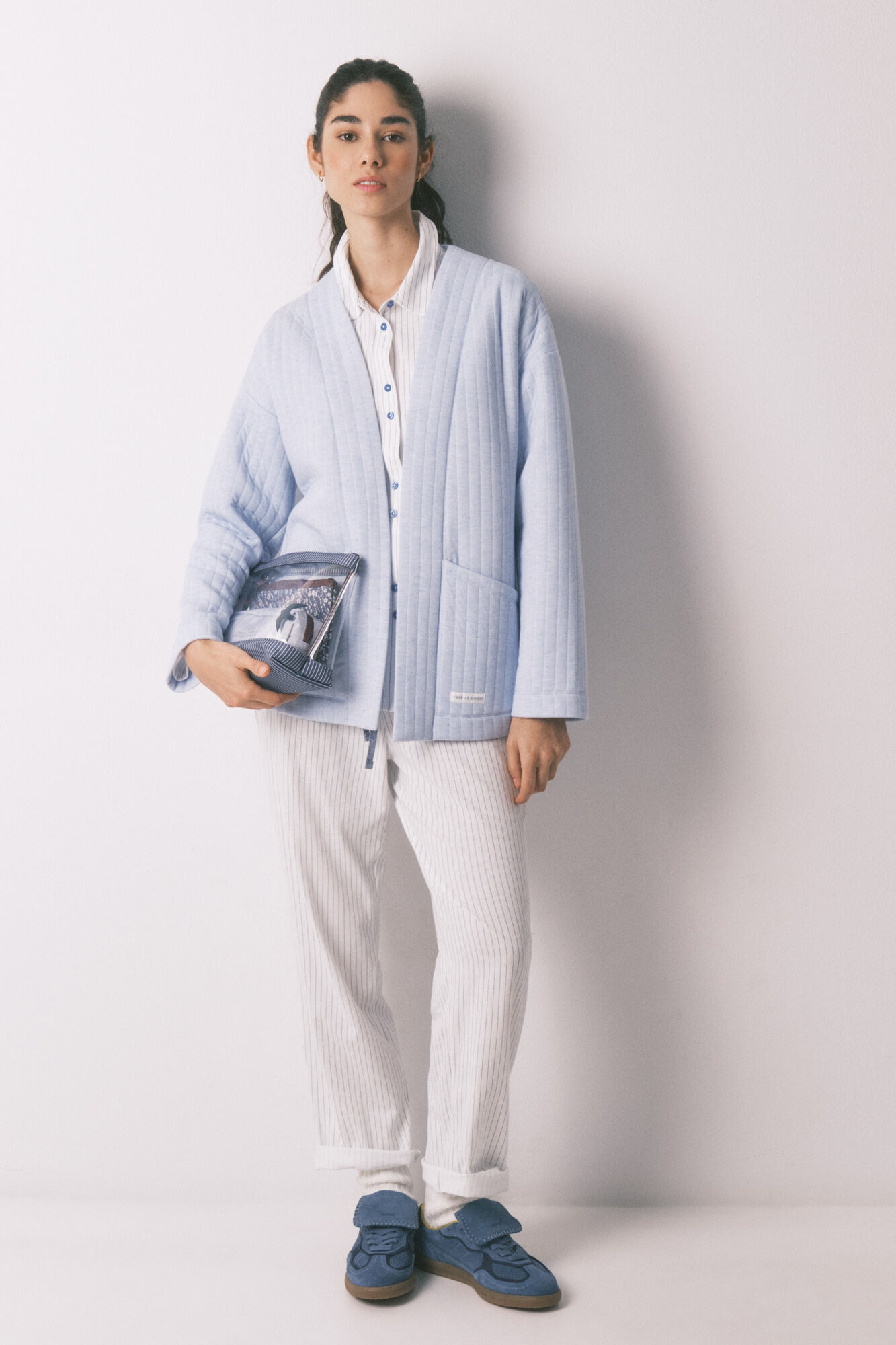 Women'secret Bata corta acolchada azul