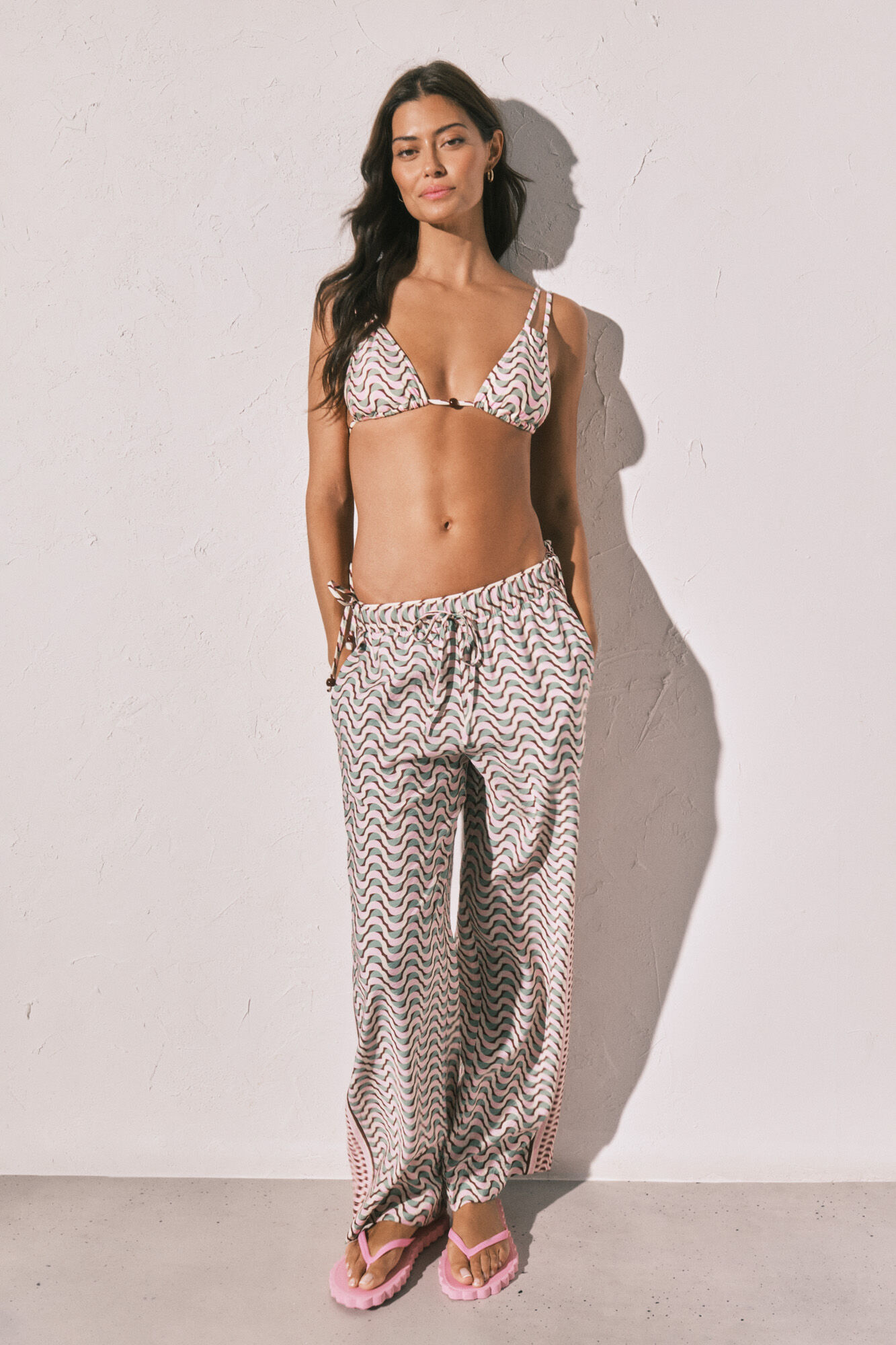 Women'secret Pantal&oacute;n largo estampado geom&eacute;trico estampado