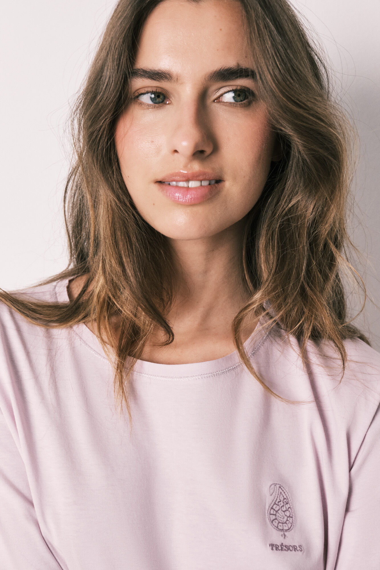 Women'secret Pijama estampada de sellos de 100% algod&oacute;n rosa rosa