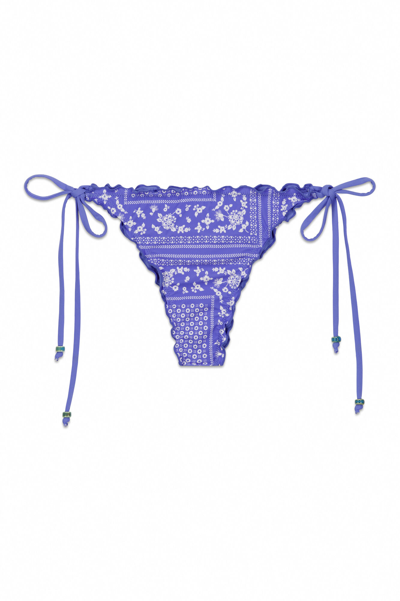 Women'secret Panty de bikini brasile&ntilde;a de tiras con estampado de pa&ntilde;uelo estampado