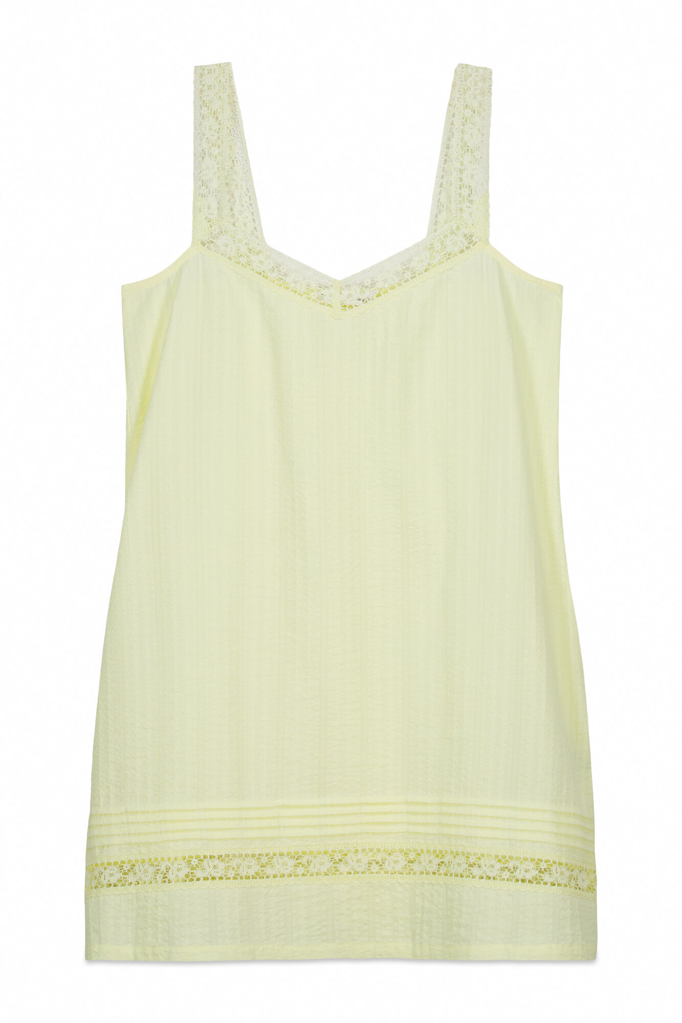 Women'secret Camis&oacute;n corto de algod&oacute;n con encaje amarillo amarillo