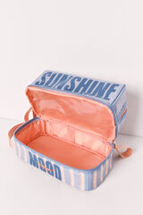 Women'secret Neceser mediano impermeable estampado de rayas azul