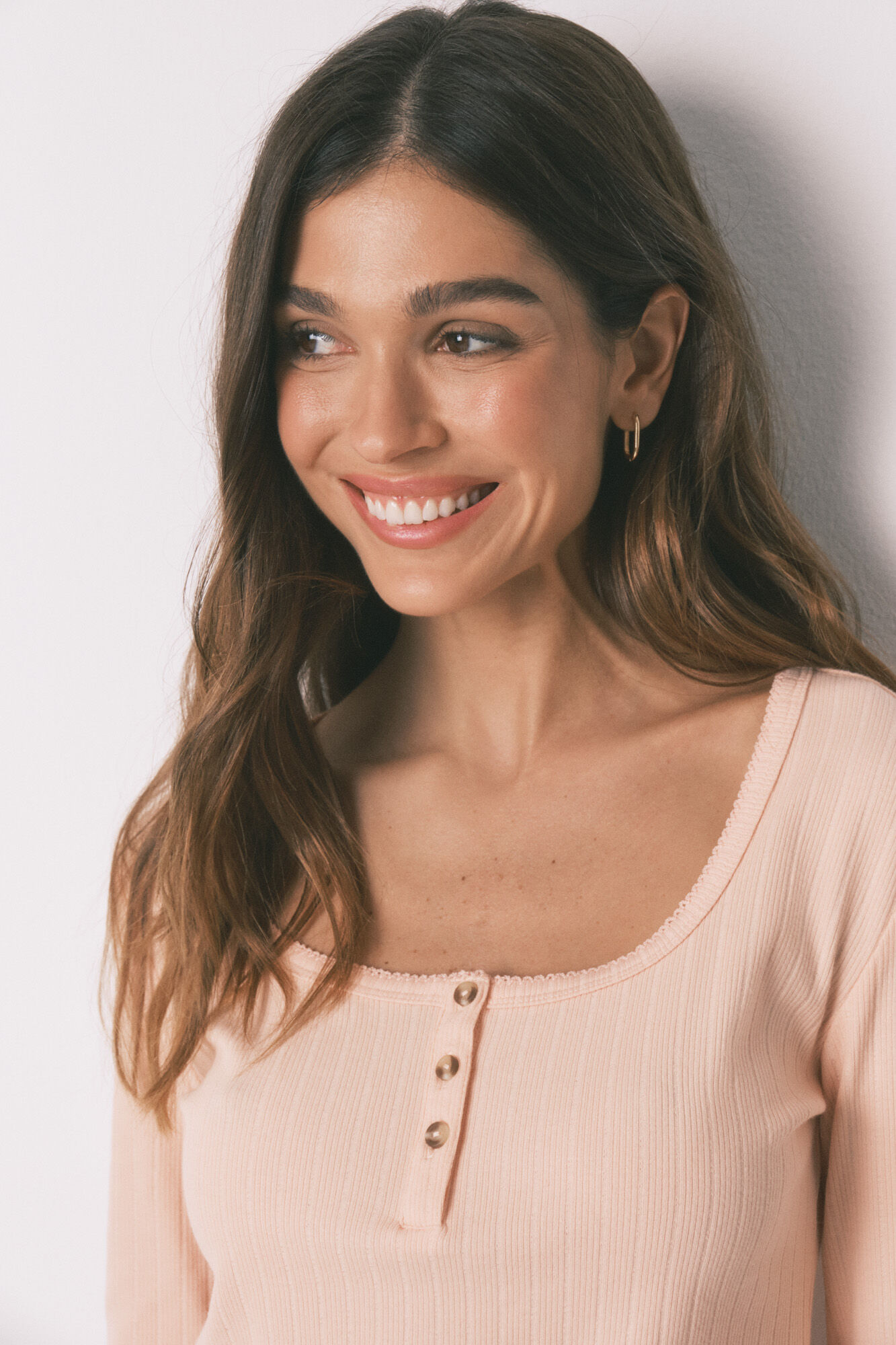 Women'secret Pijama larga estampado de flores de algod&oacute;n rosa naranja