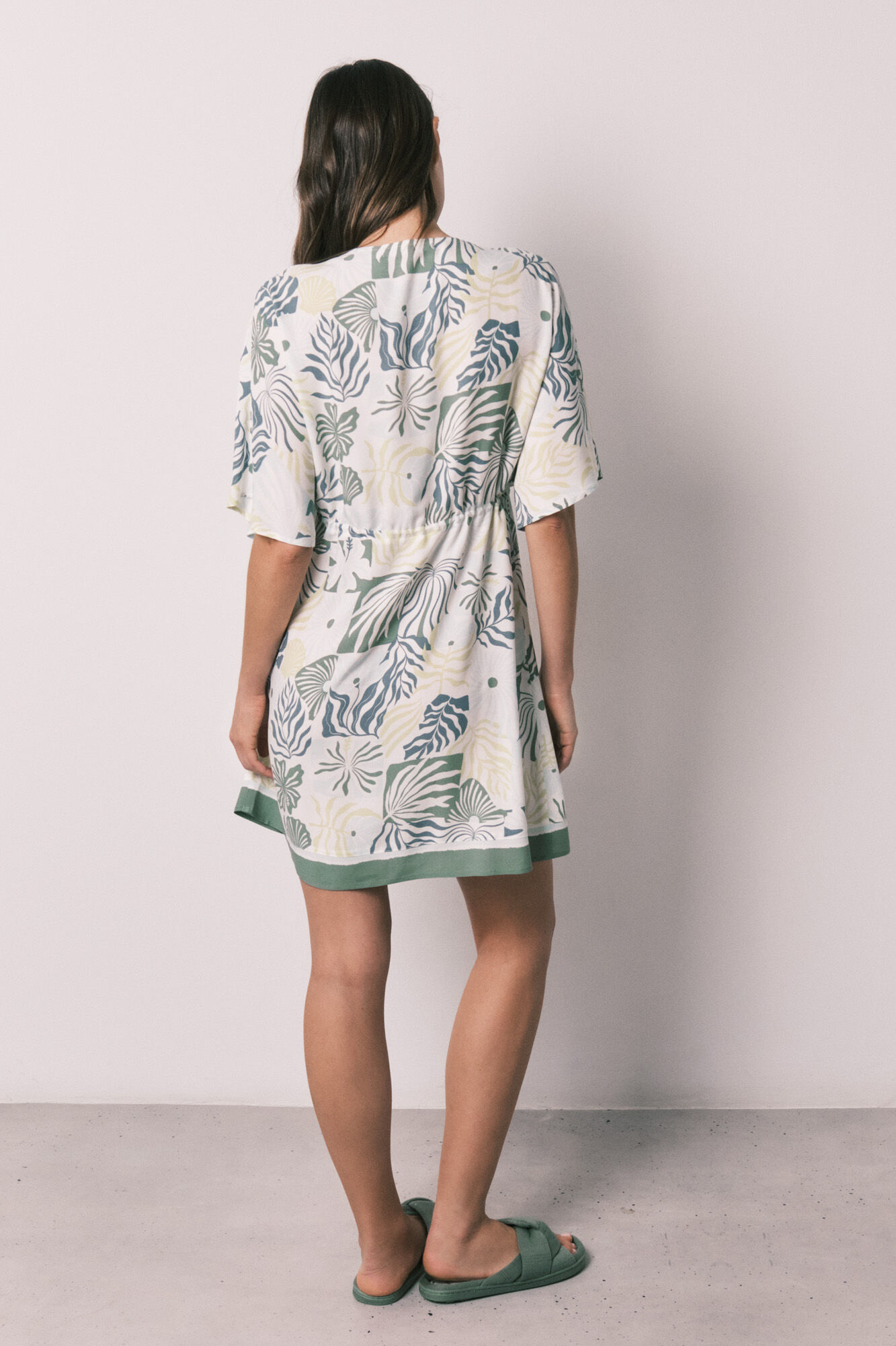 Women'secret Playera de dormir corta estampada kaki