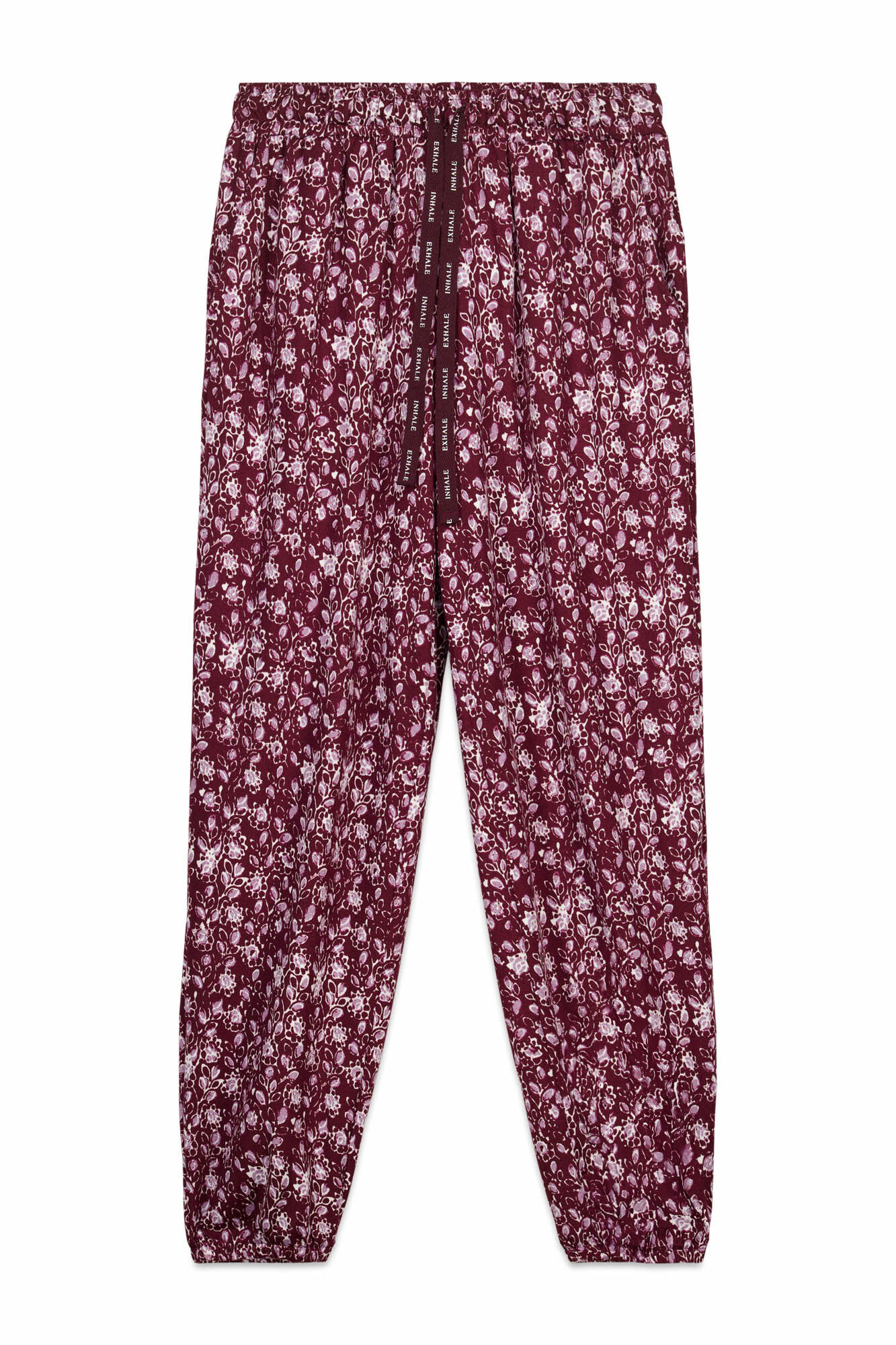 Women'secret Pantal&oacute;n largo estampado de flores granate estampado