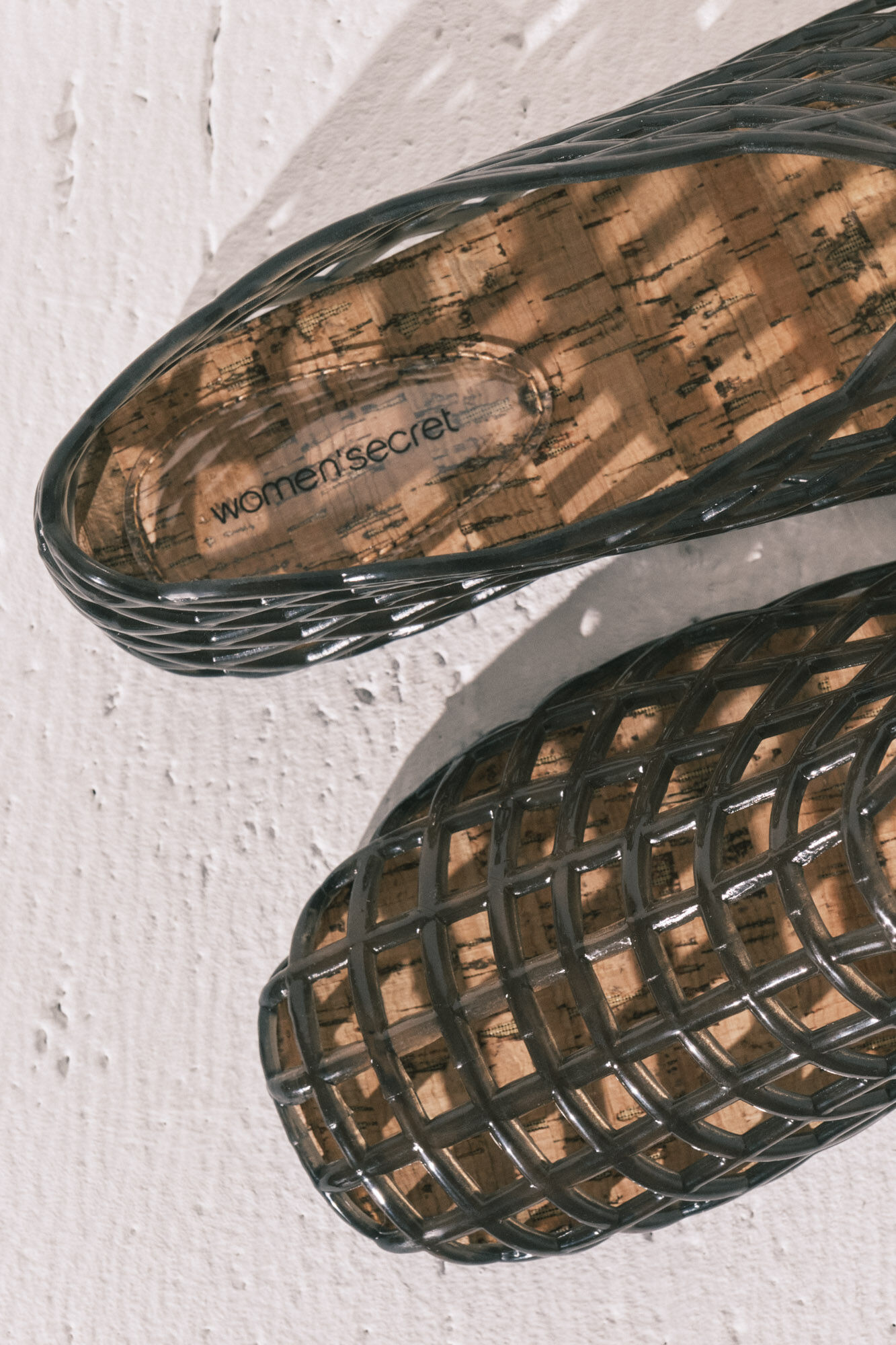 Women'secret Sandalias jelly efecto red negras negro