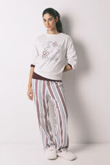 Women'secret Playera manga 3/4 de 100% algod&oacute;n blanca marfil