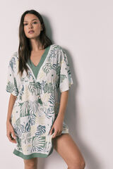 Women'secret Playera de dormir corta estampada kaki