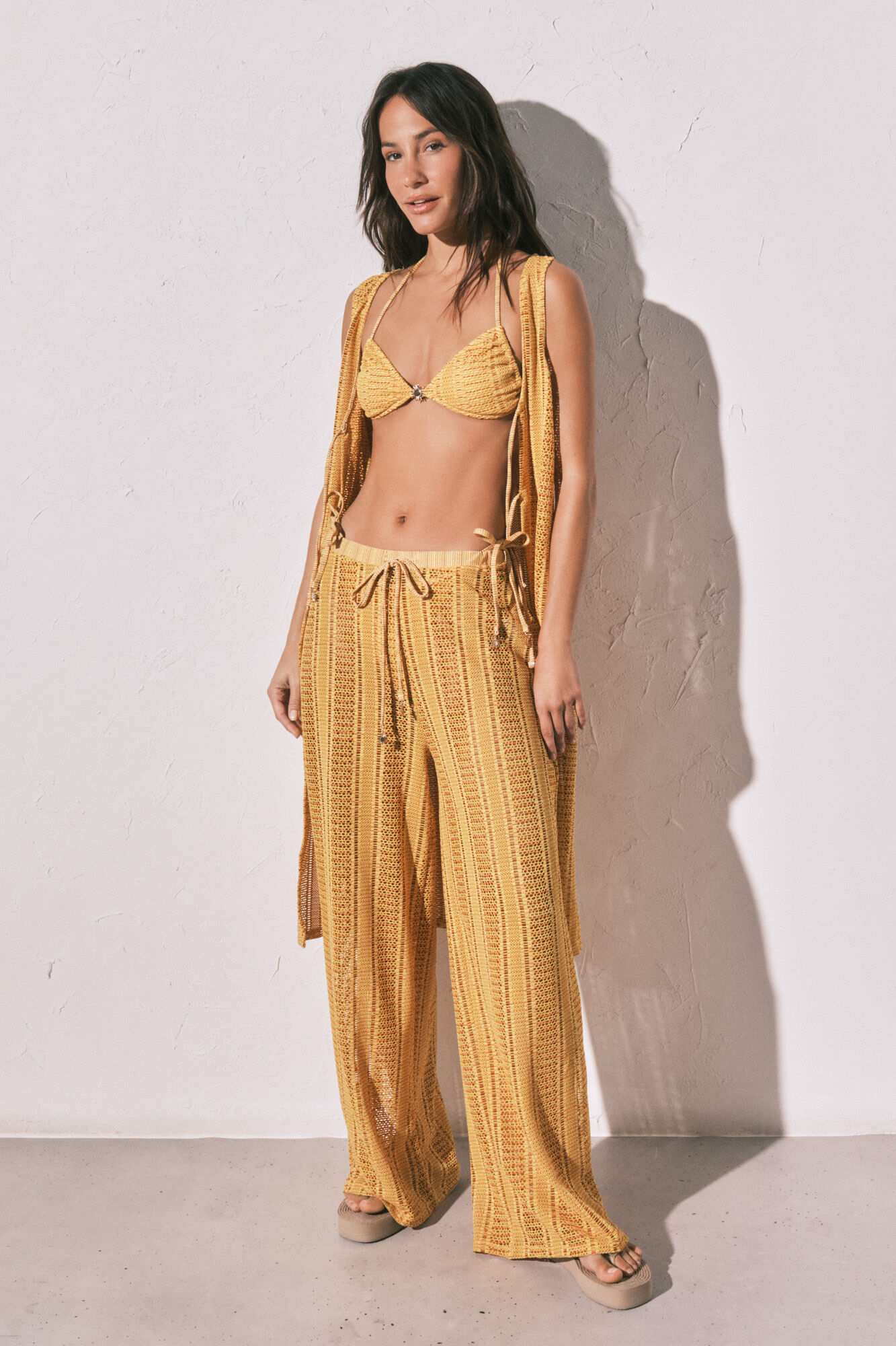 Women'secret Pantal&oacute;n largo de crochet multicolor estampado