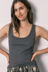 Women'secret Pijama corta de algod&oacute;n gris gris