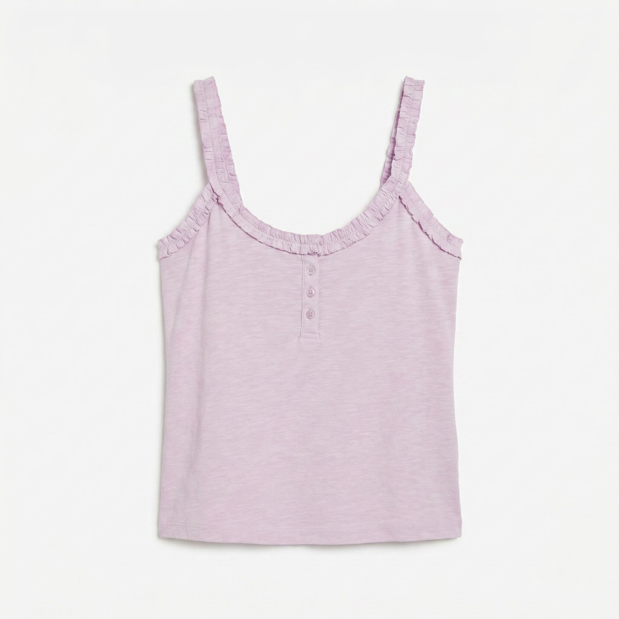Women'secret Playera de tirantes con volantes de algod&oacute;n rosa rosa