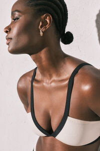 Women'secret Top bikini triangular semi brillante blanco