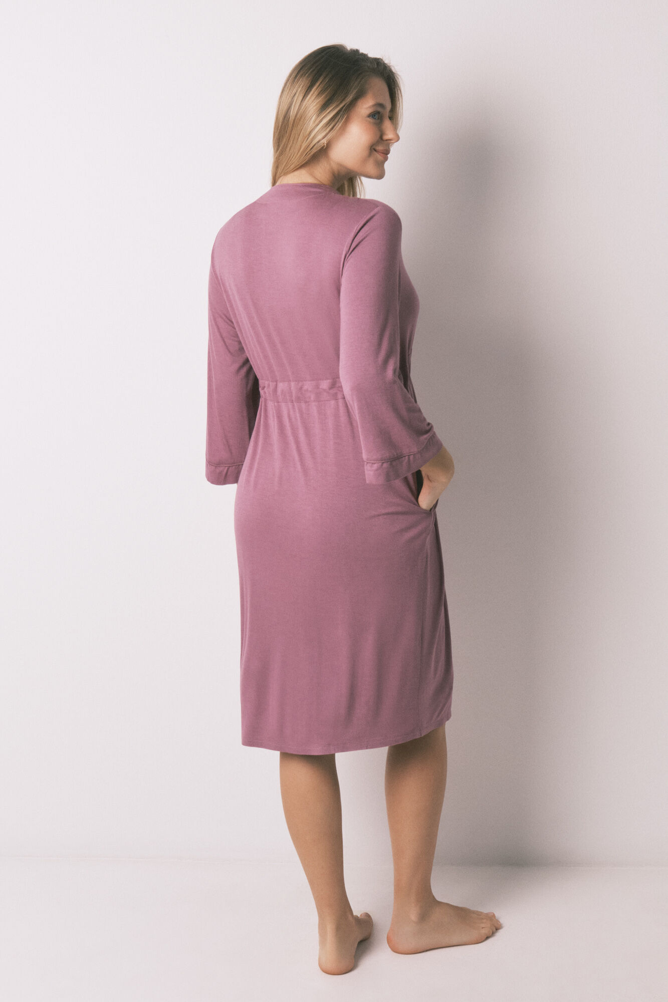 Women'secret Bata maternity con cintur&oacute;n rosa rosa