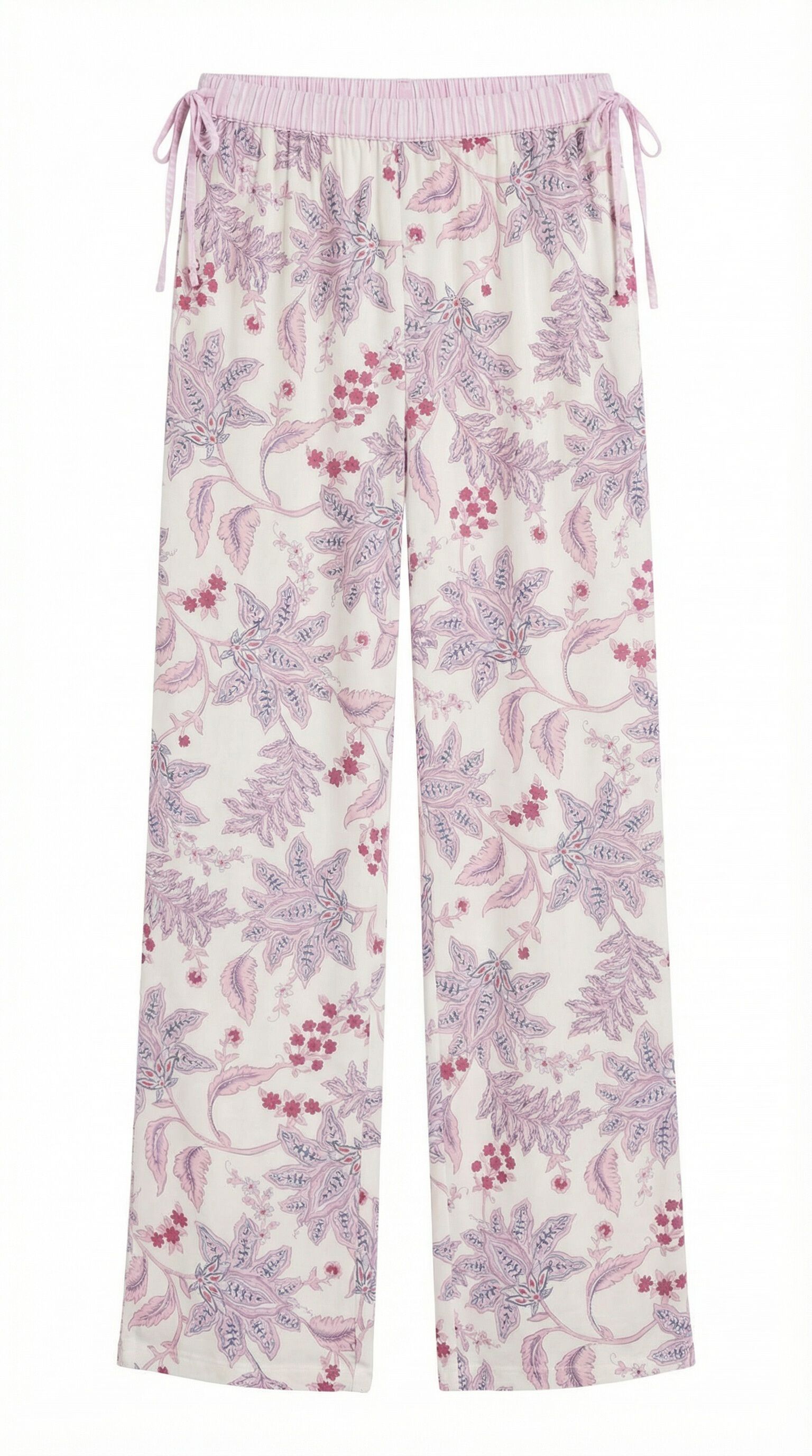 Women'secret Pantal&oacute;n largo estampado de flores rosa rosa