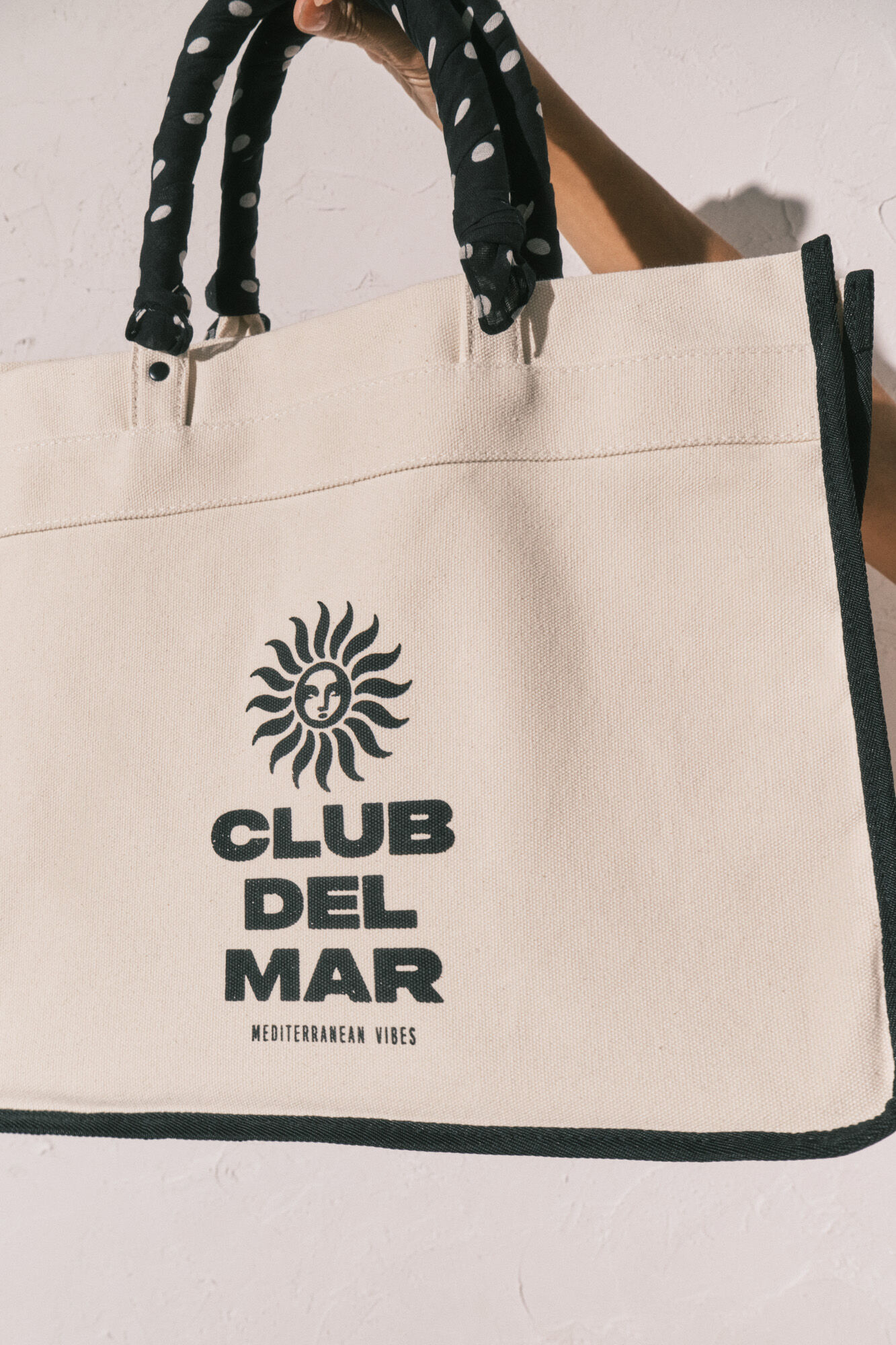 Women'secret Bolsa grande estampada de lona beige marfil