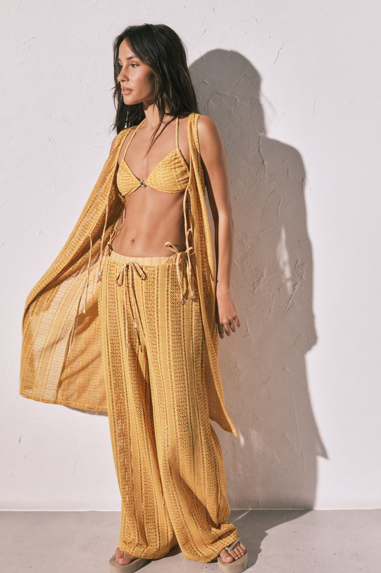 Women'secret Pantal&oacute;n largo de crochet multicolor estampado